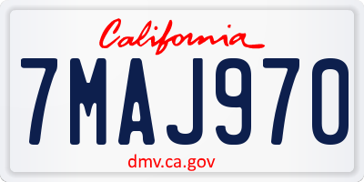 CA license plate 7MAJ970