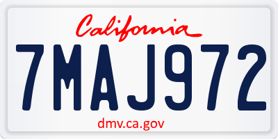 CA license plate 7MAJ972