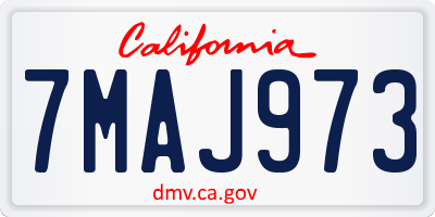 CA license plate 7MAJ973