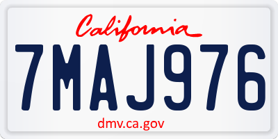 CA license plate 7MAJ976