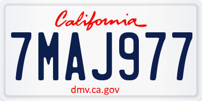 CA license plate 7MAJ977