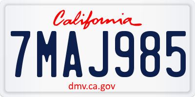 CA license plate 7MAJ985