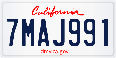 CA license plate 7MAJ991