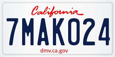 CA license plate 7MAK024
