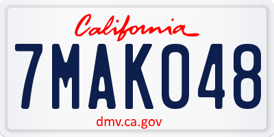 CA license plate 7MAK048