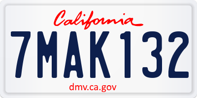 CA license plate 7MAK132