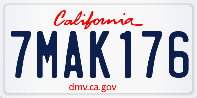 CA license plate 7MAK176