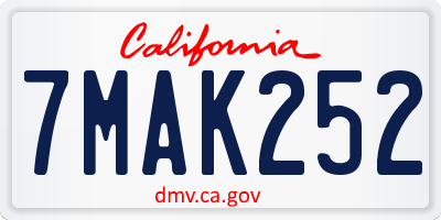 CA license plate 7MAK252