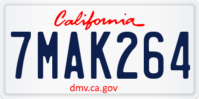 CA license plate 7MAK264