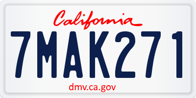 CA license plate 7MAK271
