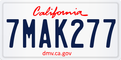 CA license plate 7MAK277
