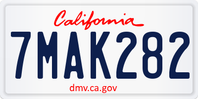 CA license plate 7MAK282
