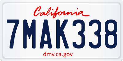 CA license plate 7MAK338
