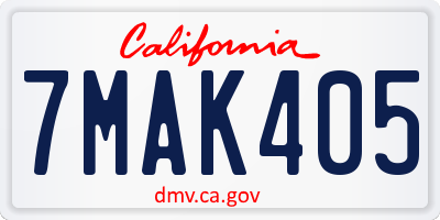 CA license plate 7MAK405