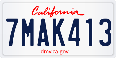 CA license plate 7MAK413
