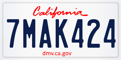 CA license plate 7MAK424