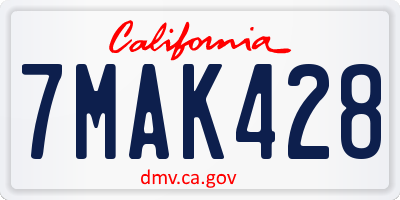 CA license plate 7MAK428