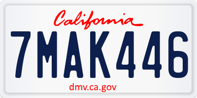 CA license plate 7MAK446