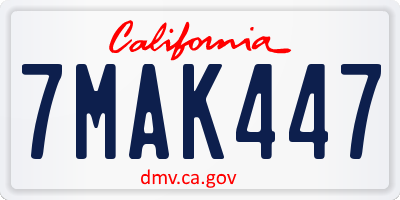 CA license plate 7MAK447