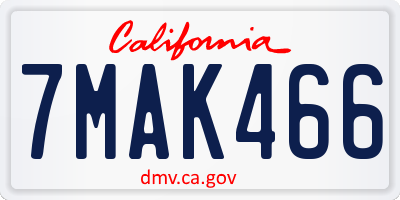 CA license plate 7MAK466
