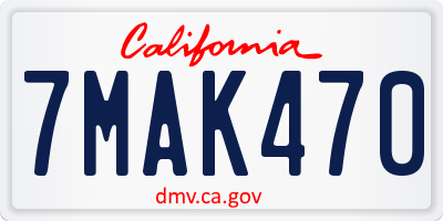 CA license plate 7MAK470
