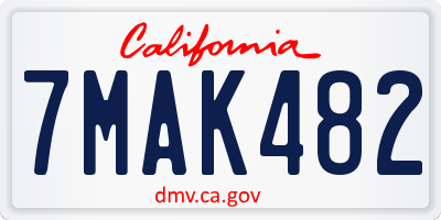 CA license plate 7MAK482