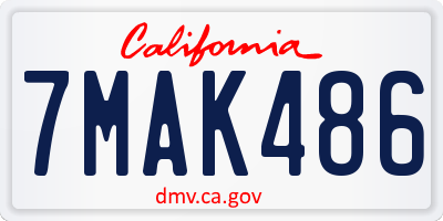 CA license plate 7MAK486