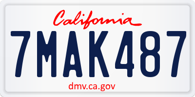 CA license plate 7MAK487