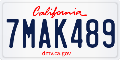 CA license plate 7MAK489