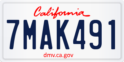 CA license plate 7MAK491