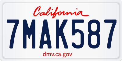 CA license plate 7MAK587