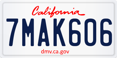 CA license plate 7MAK606