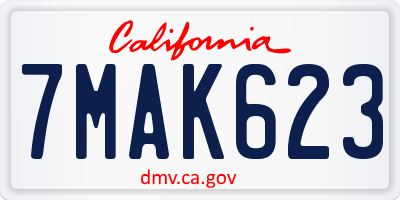 CA license plate 7MAK623