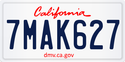 CA license plate 7MAK627