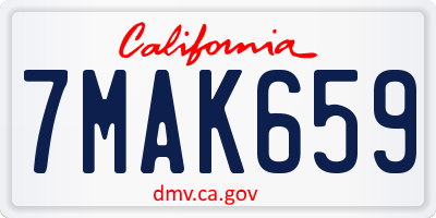 CA license plate 7MAK659