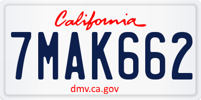 CA license plate 7MAK662