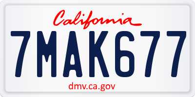 CA license plate 7MAK677