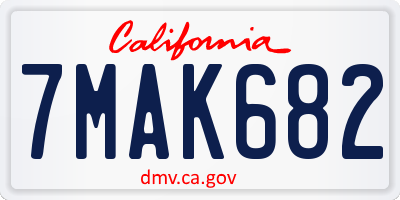 CA license plate 7MAK682