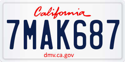 CA license plate 7MAK687