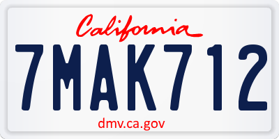 CA license plate 7MAK712