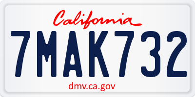 CA license plate 7MAK732