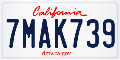 CA license plate 7MAK739