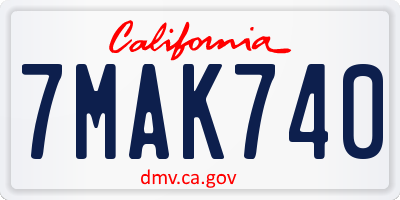 CA license plate 7MAK740