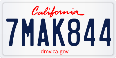 CA license plate 7MAK844