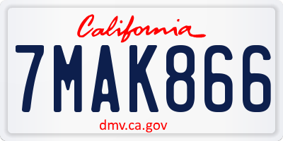 CA license plate 7MAK866