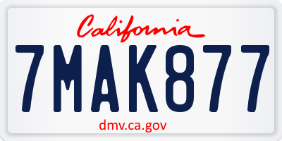 CA license plate 7MAK877