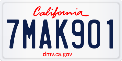 CA license plate 7MAK901