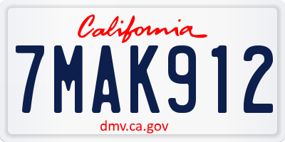 CA license plate 7MAK912