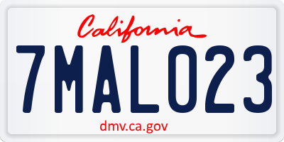 CA license plate 7MAL023
