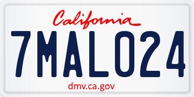 CA license plate 7MAL024